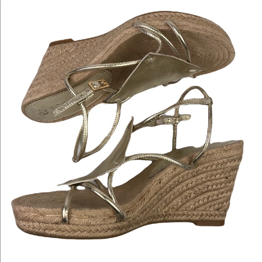 Tory Burch Diamond Patch Espadrille Wedge Shoes - Picture 6 of 10